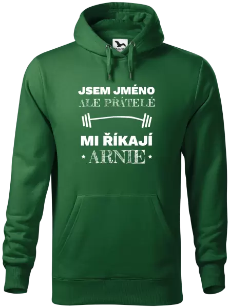 Pánská mikina Jsem (jméno), ale přátelé mi říkají Arnie