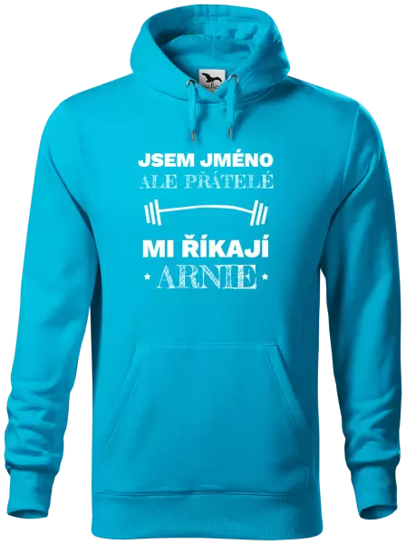Pánská mikina Jsem (jméno), ale přátelé mi říkají Arnie