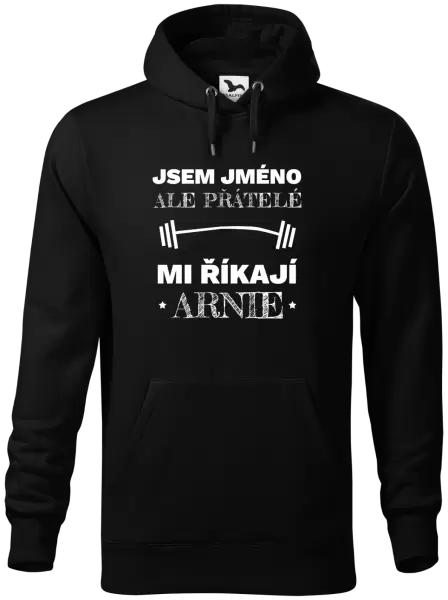 Pánská mikina Jsem (jméno), ale přátelé mi říkají Arnie