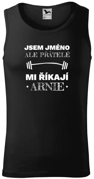 Pánské tílko Jsem (jméno), ale přátelé mi říkají Arnie