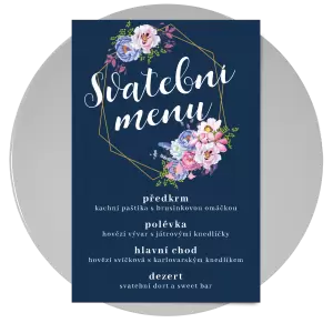 Papírové svatební menu JITKA