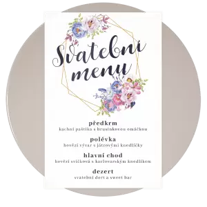 Plexi svatební menu JITKA