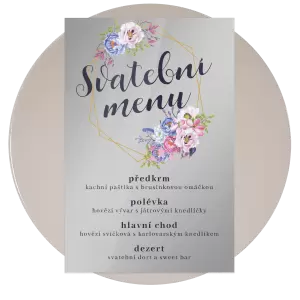 Plexi svatební menu JITKA
