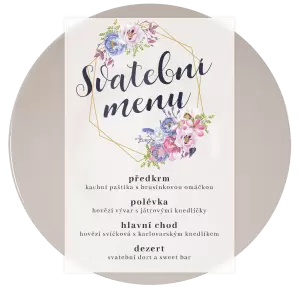 Plexi svatební menu JITKA