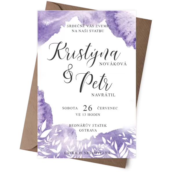 Papírové svatební oznámení VIOLA
