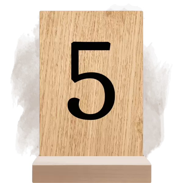 Dřevěné číslo stolu BEATA