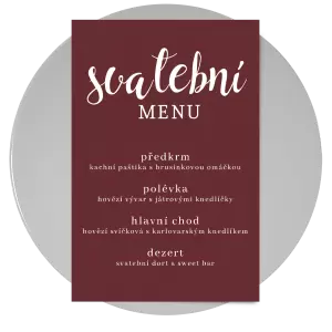 Papírové svatební menu BEATA
