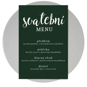 Papírové svatební menu BEATA