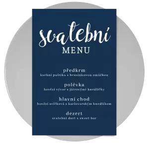 Papírové svatební menu BEATA