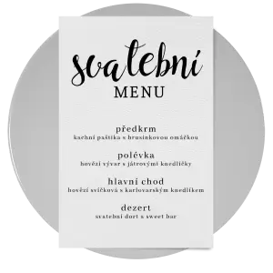 Papírové svatební menu BEATA