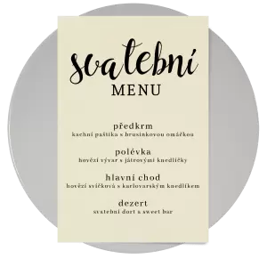 Papírové svatební menu BEATA