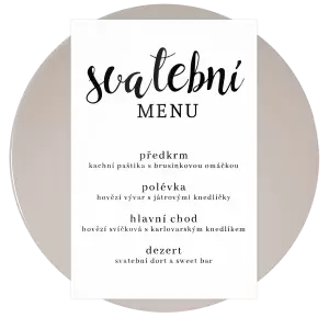 Plexi svatební menu BEATA