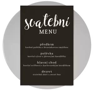 Papírové svatební menu BEATA