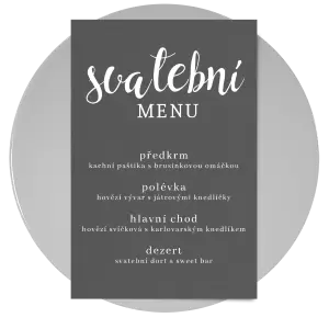 Papírové svatební menu BEATA
