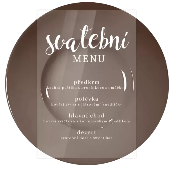 Plexi svatební menu BEATA
