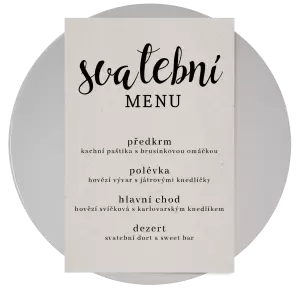 Papírové svatební menu BEATA