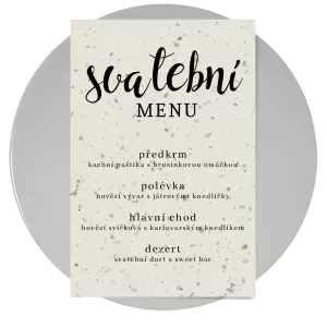 Papírové svatební menu BEATA