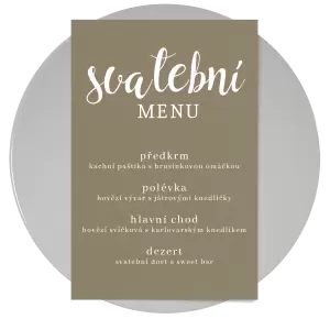 Papírové svatební menu BEATA