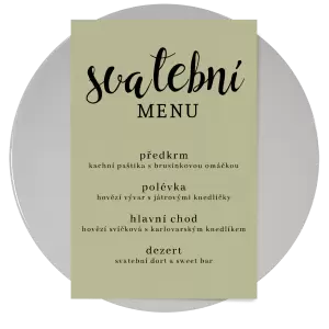 Papírové svatební menu BEATA