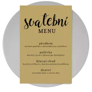 Papírové svatební menu BEATA
