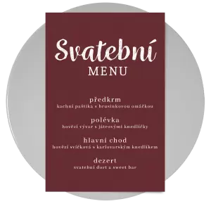 Papírové svatební menu DIANA