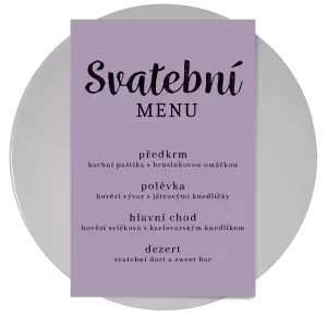 Papírové svatební menu DIANA