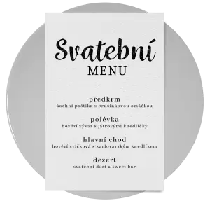 Papírové svatební menu DIANA