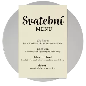 Papírové svatební menu DIANA