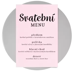 Papírové svatební menu DIANA