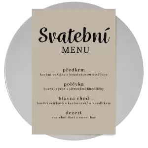 Papírové svatební menu DIANA