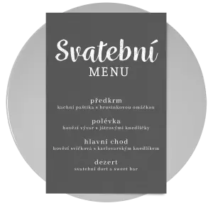 Papírové svatební menu DIANA