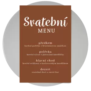 Papírové svatební menu DIANA