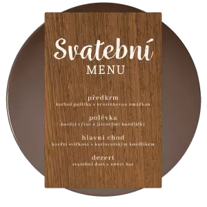 Dřevěné svatební menu DIANA