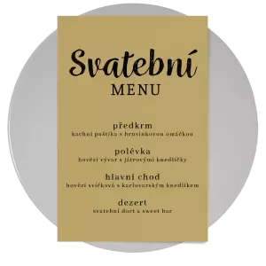 Papírové svatební menu DIANA