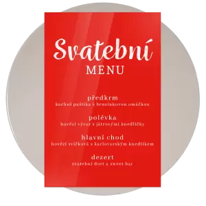 Plexi svatební menu DIANA