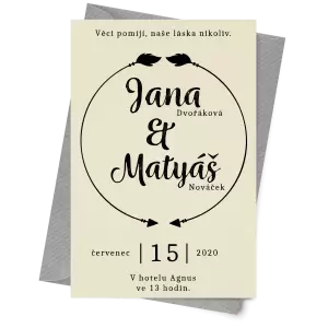 Papírové svatební oznámení DIANA