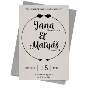 Papírové svatební oznámení DIANA