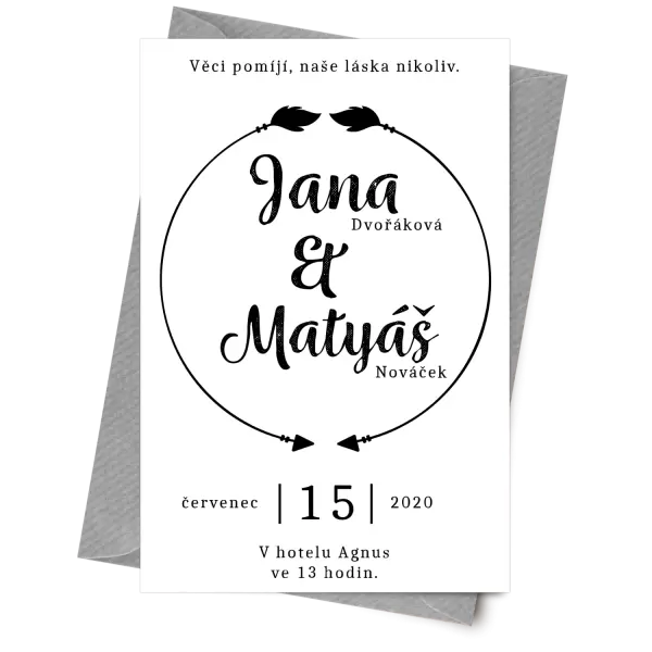 Papírové svatební oznámení DIANA