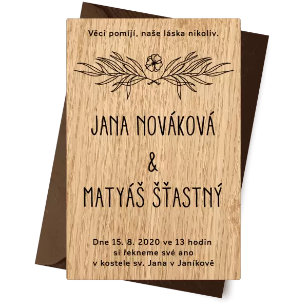 Dřevěné oznámení ELENA