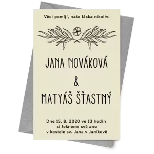 Papírové svatební oznámení ELENA