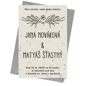 Papírové svatební oznámení ELENA