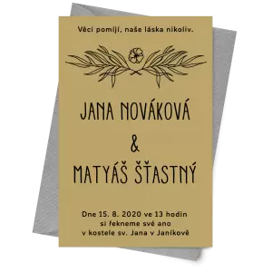 Papírové svatební oznámení ELENA