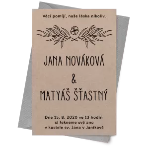 Papírové svatební oznámení ELENA