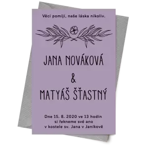 Papírové svatební oznámení ELENA