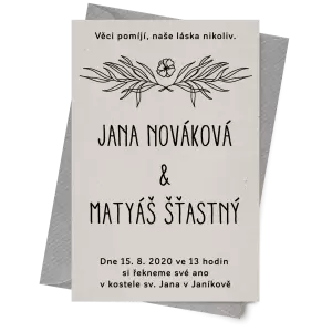 Papírové svatební oznámení ELENA