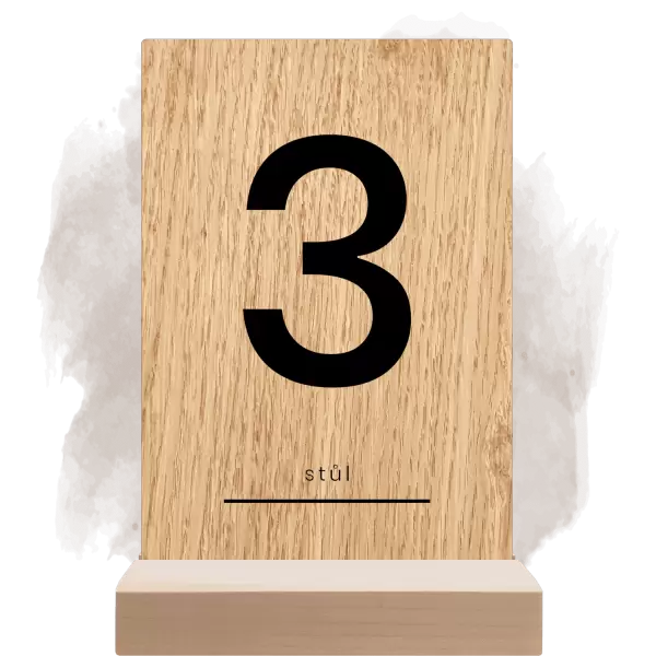 Dřevěné číslo stolu HELENA
