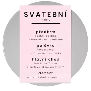 Papírové svatební menu HELENA