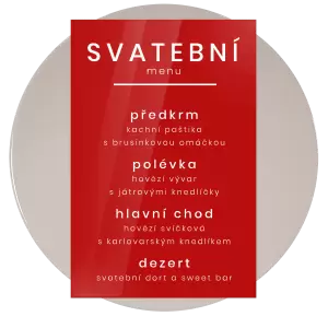 Plexi svatební menu HELENA