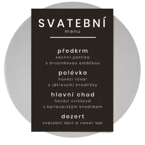 Papírové svatební menu HELENA