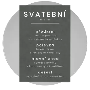 Papírové svatební menu HELENA